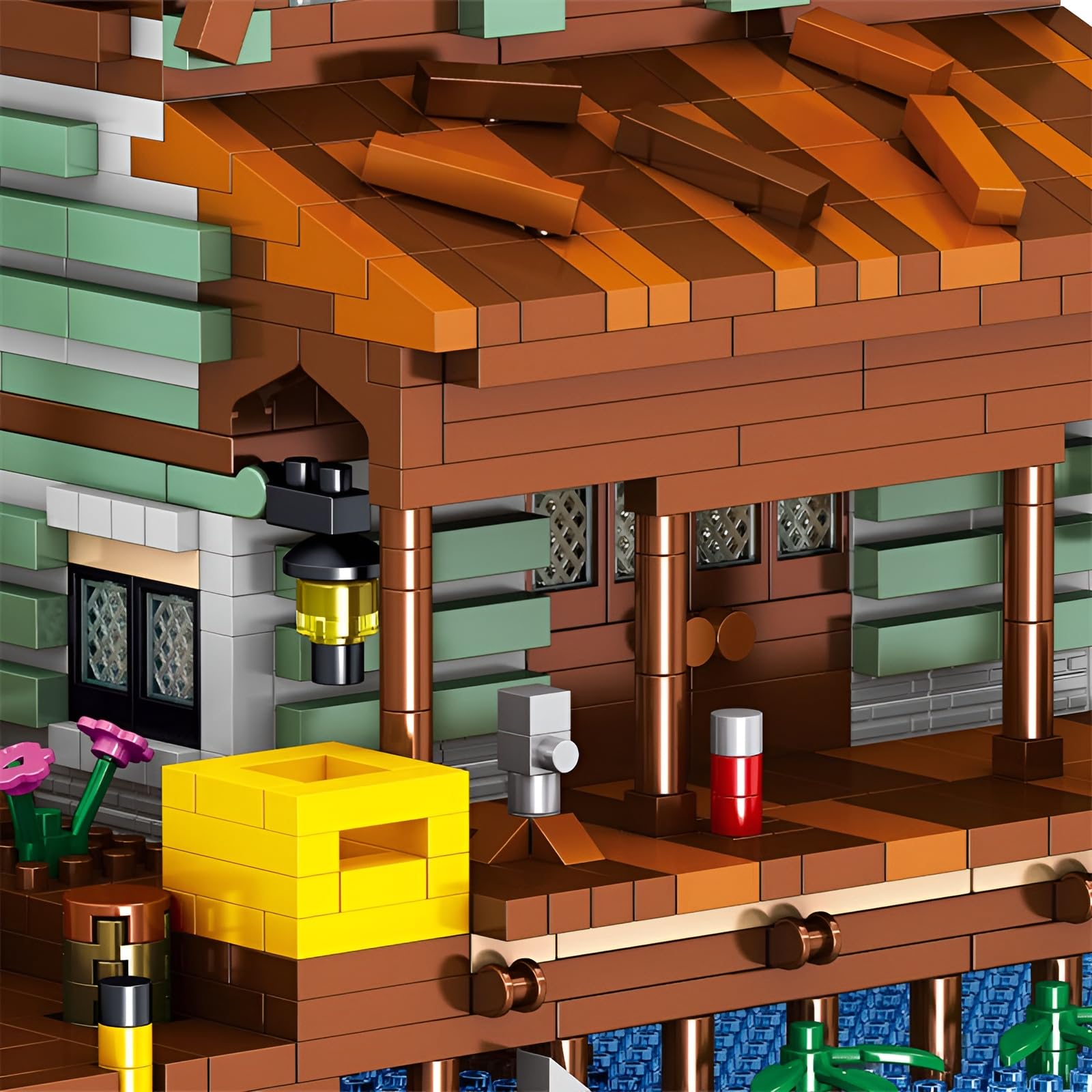 Fishing Village Hut Micro Building Set, 2689PCS STEM Architecture Game Modular Building Bricks Kit, Creative House Model Toys - Image 4
