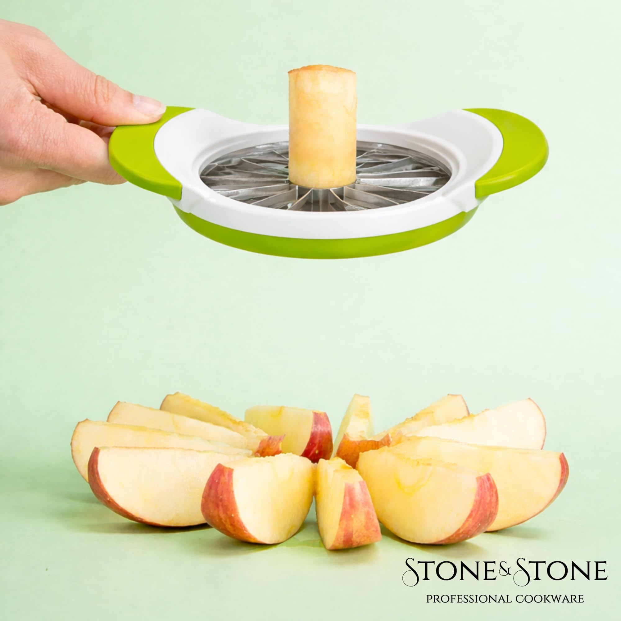 Stone & Stone - Troceador y descorazonador de manzanas con hojas de acero inoxidable