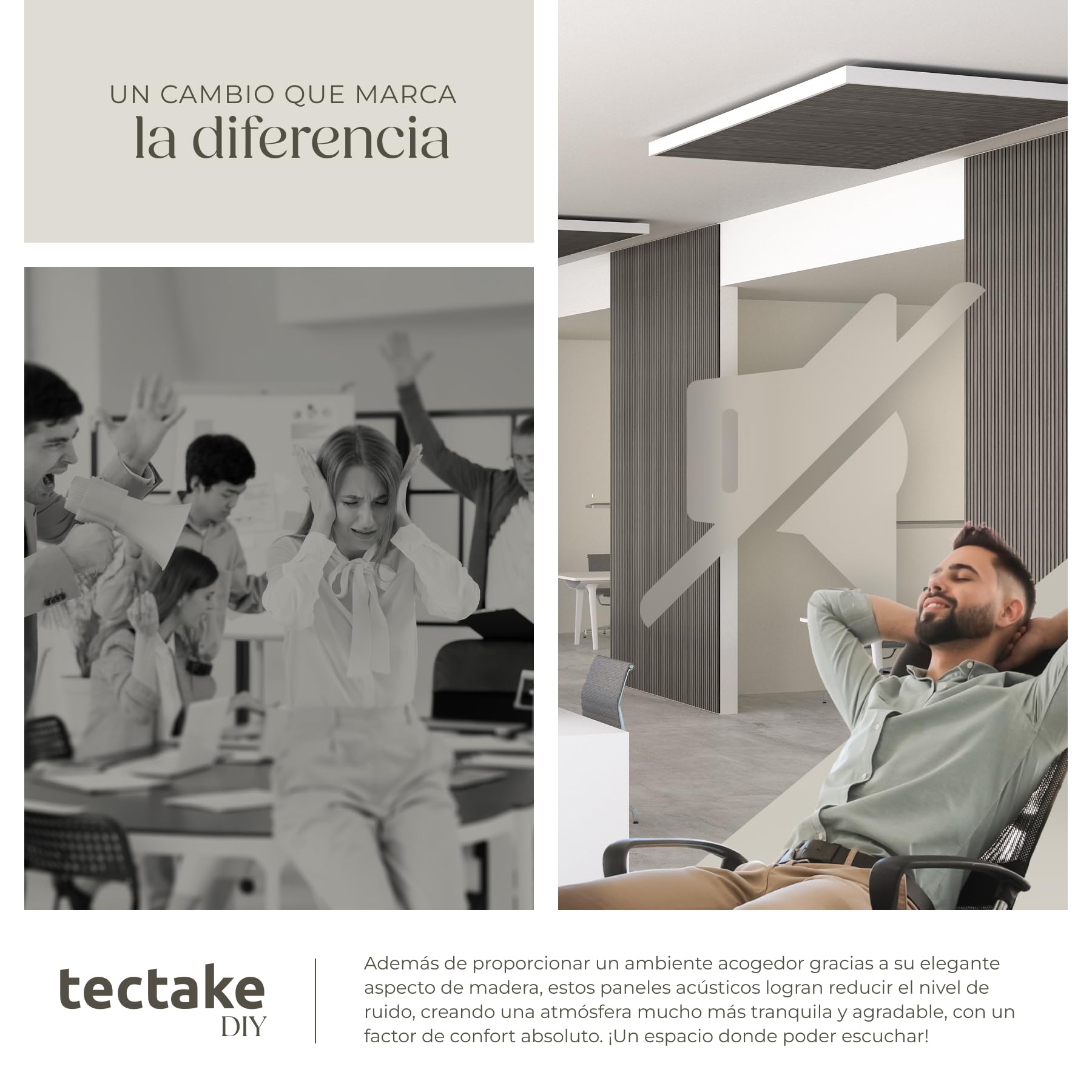 tectake® Paneles Acústicos 120 X 60 X 1,1 Cm, Chapa de Madera Auténtica