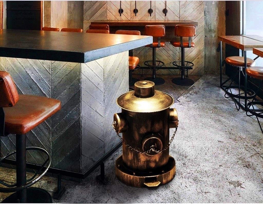 Bote de basura Industrial Wind Iron Art Bote de basura, Cubo de basura con pedal de hidrante forjado, con tapa Cubo de basura, Bar Café Cubo de basura de cocina