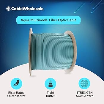 Amazon.com: 1000ft Aqua Indoor Fiber Optic Cable Spool - 6
