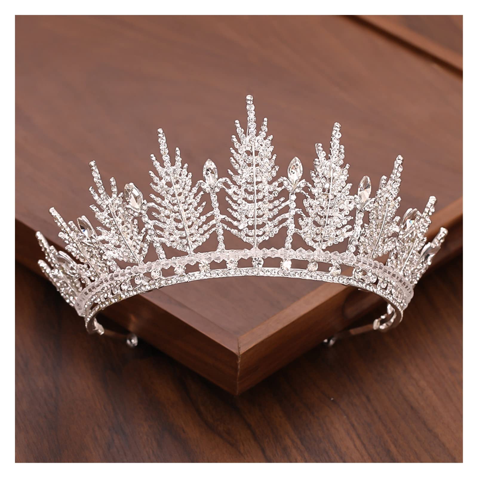 Accessoire Cheveux Cérémonie Couronne Mariée WTpin - Diadème Paillettes  Argent - Avec Peignes - 13x4cm - Cadeau Princesse Diadème Strass Argenté  Femme, image size:1601x1601