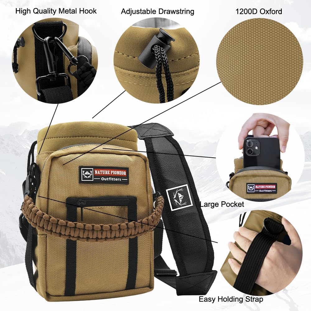 NATURE PIONEOR Insulated Water Bottles with Straw - 64oz Stainless Steel Vacuum Bottle with Holder/Carrier/Sleeve - Reusable 18/8 Food Grade Half Gallon Water Jug - Image 4