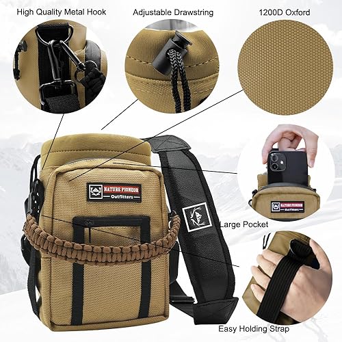 Miniatura 4 de NATURE PIONEOR Botellas de agua aisladas con pajilla, botella de acero inoxidable de 64 onzas con soporte, portador  funda, reutilizable, grado