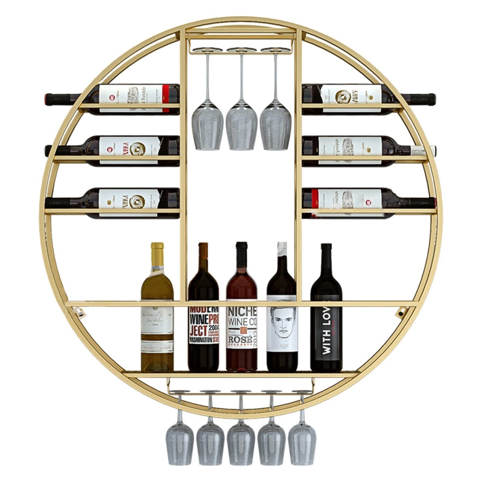 Étagère de rangement métal pour verres à pied et gain de place