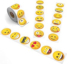 Emoticon Stickers for Kids - 1.5" Circles - Smile Stickers for School and Home, Rewards, Parties, and More. Made in The USA by Kenco (1)