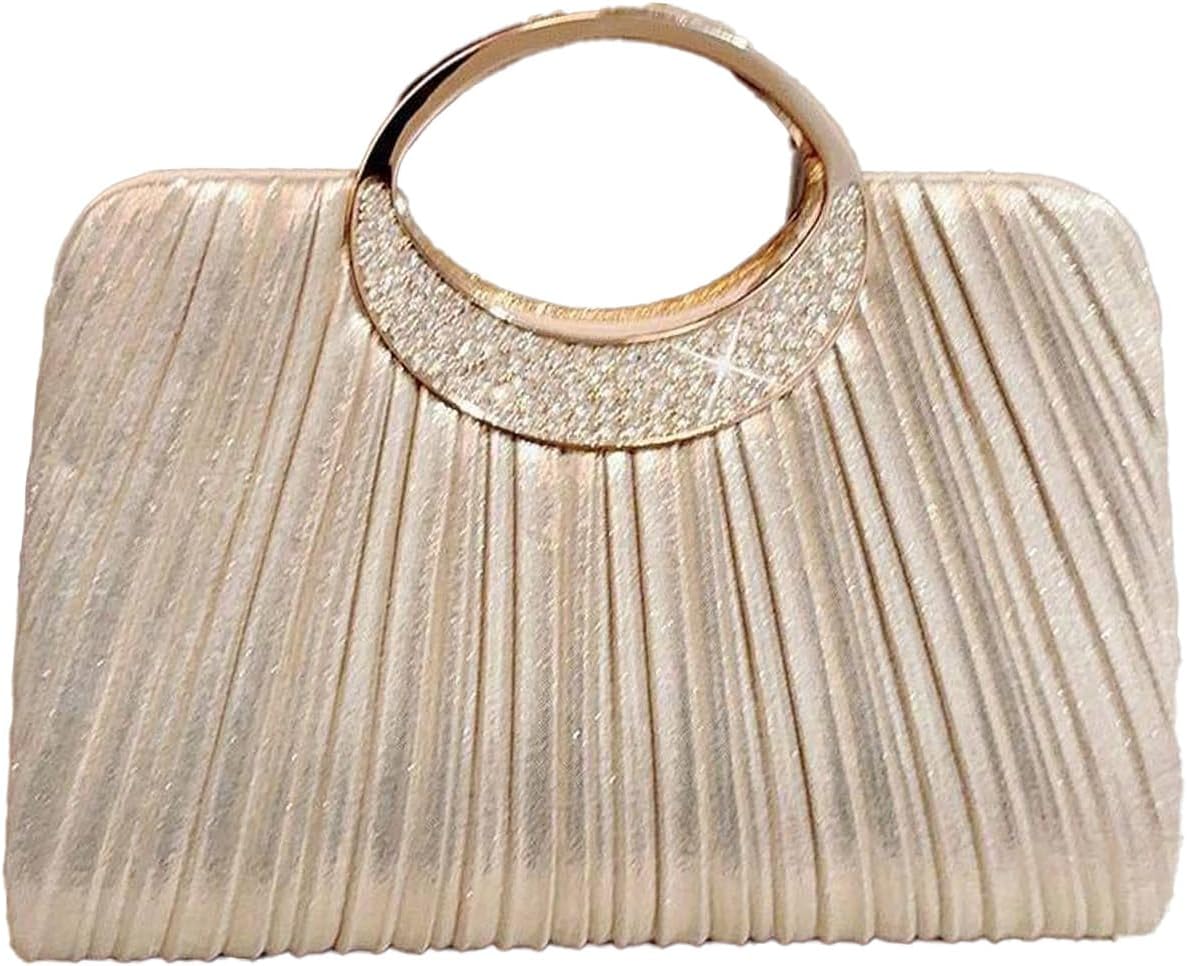 Evening Silver Clutch Purse for Women, Crossbody Handbag with Detachable Chain, Elegant Shoulder Bag for Weddings