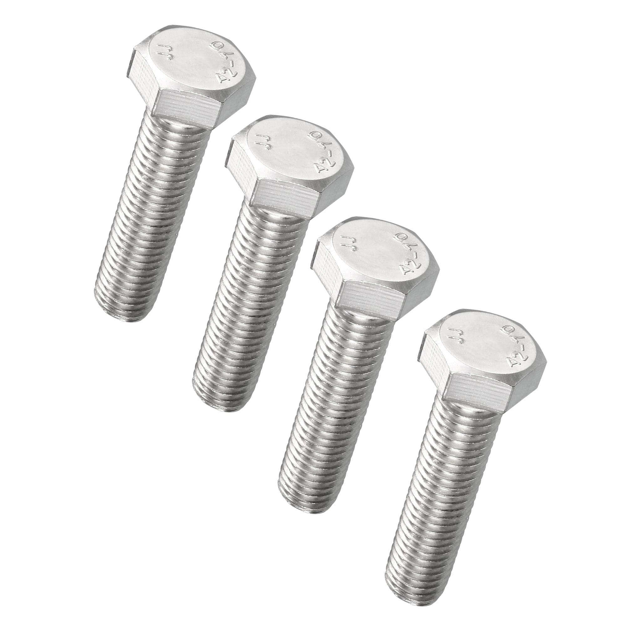 TA-VIGOR M16-2 x 50mm Hex Head Bolts, Full Thread Metric Cap Screws, Zinc Plated Steel