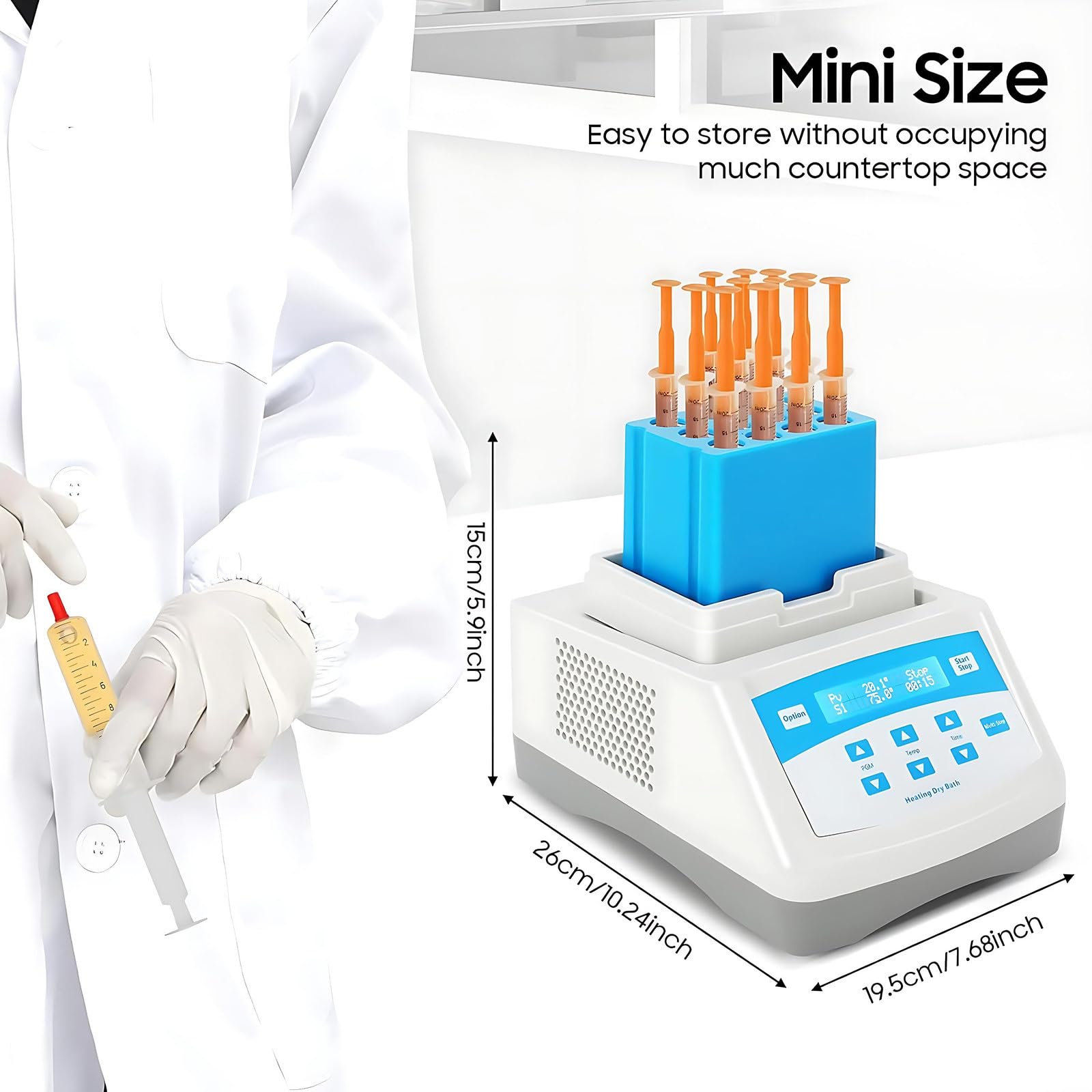 Macchina riscaldante per gel al plasma, produttore di gel di esposizione digitale per campioni di bio-riempioni e laboratorio, 8 * 5ml e 4 * 10ml strumento di riscaldamento della siringa, attrezzatura