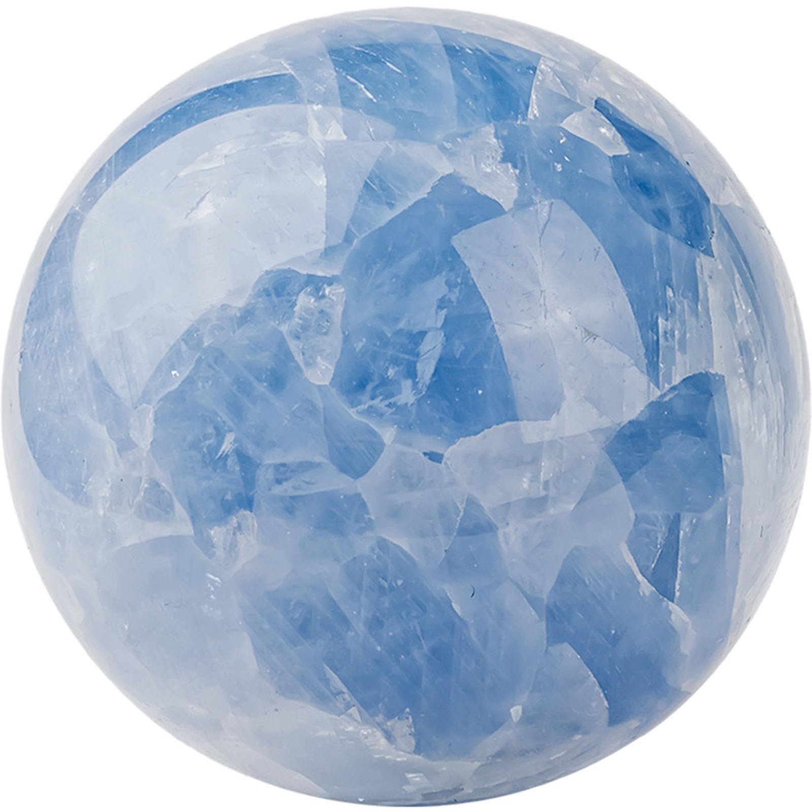 DPURPIWADY Blue Decorative Balls Sculpture, Celestite Crystal Ball,Home Office Decor Fengshui Sphere, and,6.5~7cm