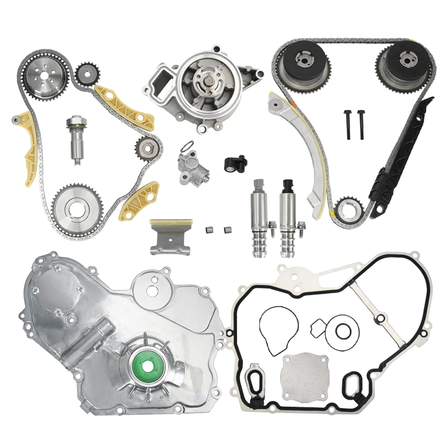 Photo 1 of 2.4 Timing Chain Kit Water Oil Pump VVT Compatible with 2009-2017 Chevy Equinox Malibu Cobalt, GMC Terrain, Buick Lacrosse Regal Verano 2.2L 2.4L Ecotec Replace# 9-4201S