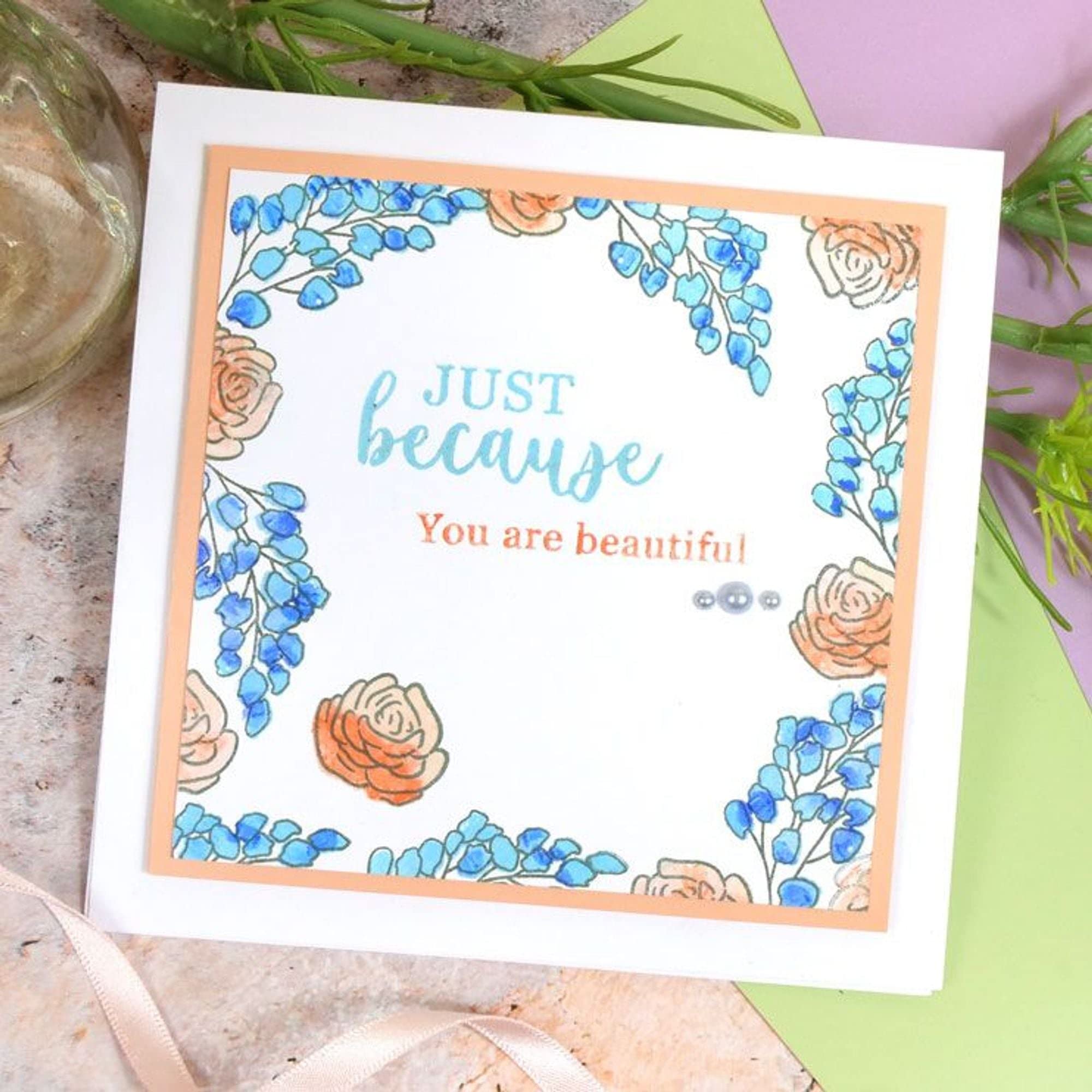 Hunkydory Crafts for The Love of Stamps- Paintdrop Posies- Sweet Clematis A5 Stamps Set- FTLS847