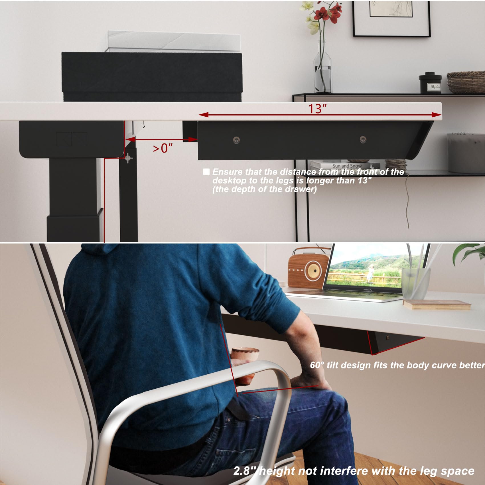 Cajón grande debajo del escritorio UD-03-2