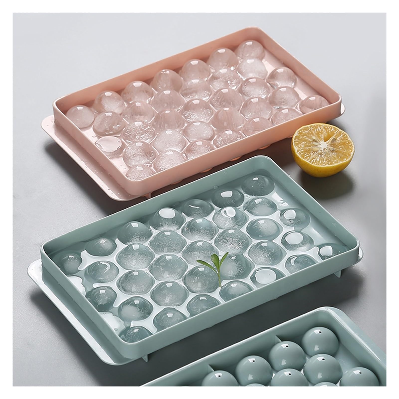 Vassoio per cubetti di Ghiaccio 33/18 Stampo per Vassoio Tondo con Sfera a cavità, Ice Ball Maker Cocktail Whisky Bar Accessorio Home Fai da Te Stampo Gadget da Cucina (Color : S 2pcs Set)