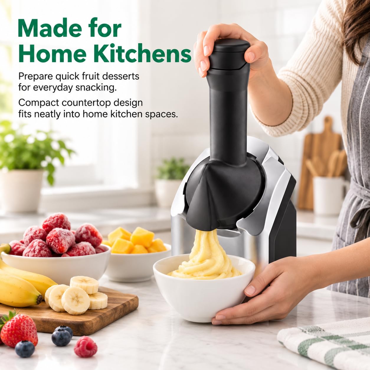 Máquina de servicio suave para hacer postres de frutas congeladas