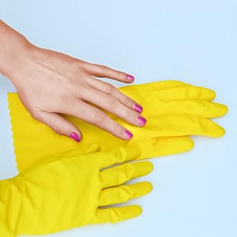 PLAYTEX HandSaver Rubber Gloves for Kitchen and Household Cleaning (4 Pairs)
