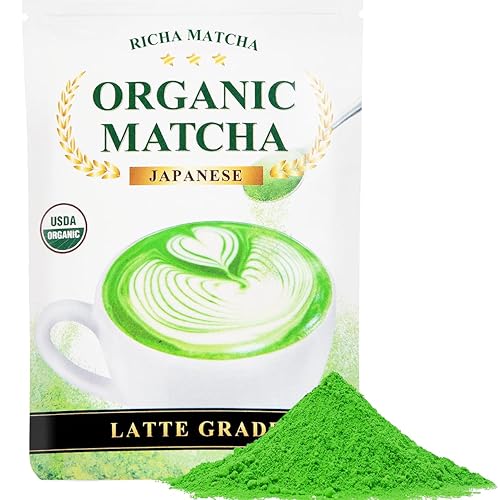 Polvo de té verde matcha orgánico de grado latte Primera cosecha de Uji Kyoto Té verde japonés sin azúcar premium USDA orgánico, sin aditivos
