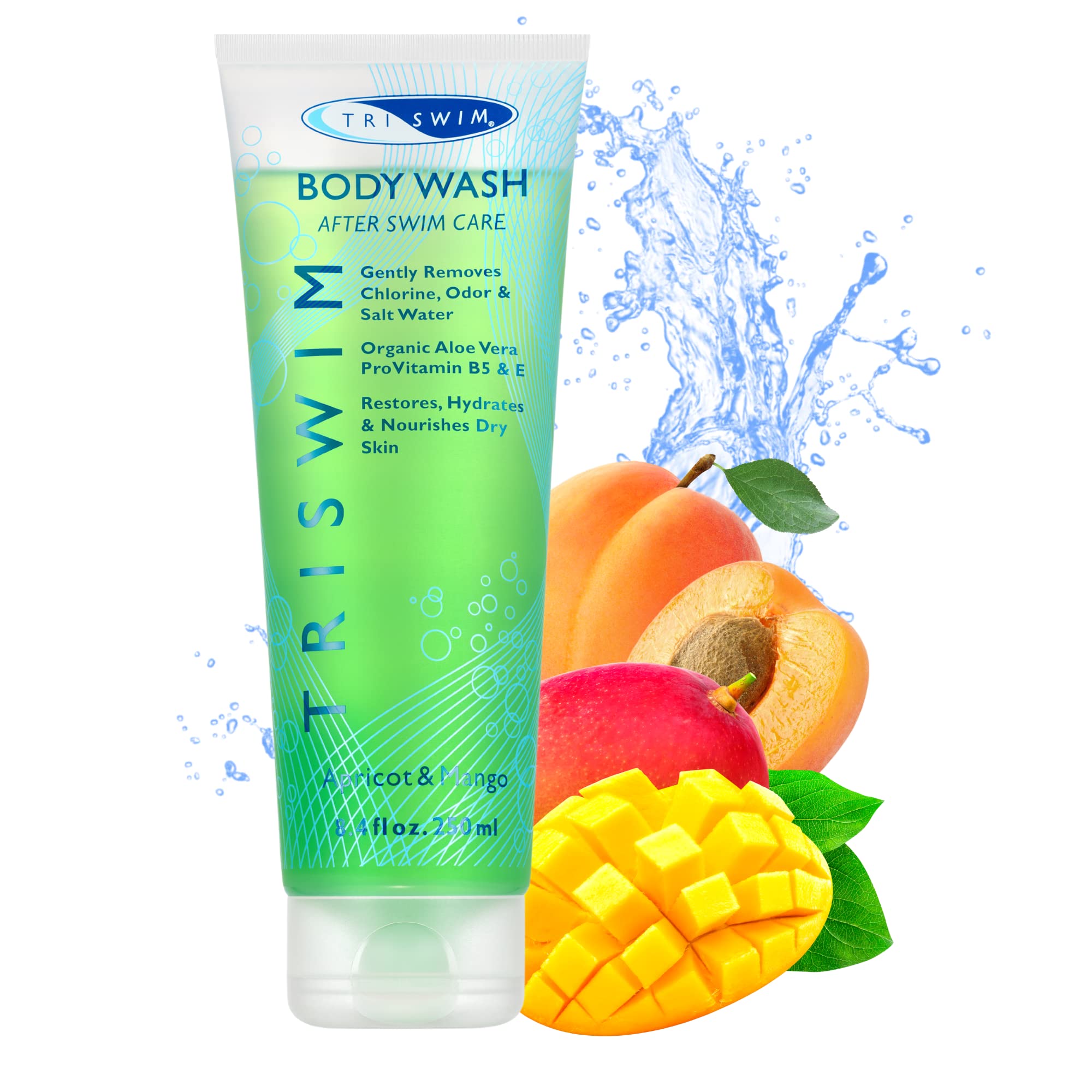 TRISWIM Chlorine Removal Body Wash | After Swim Care | Moisturising Anti-Chlorine Vegan Shower Gel For Swimmers (250ml)