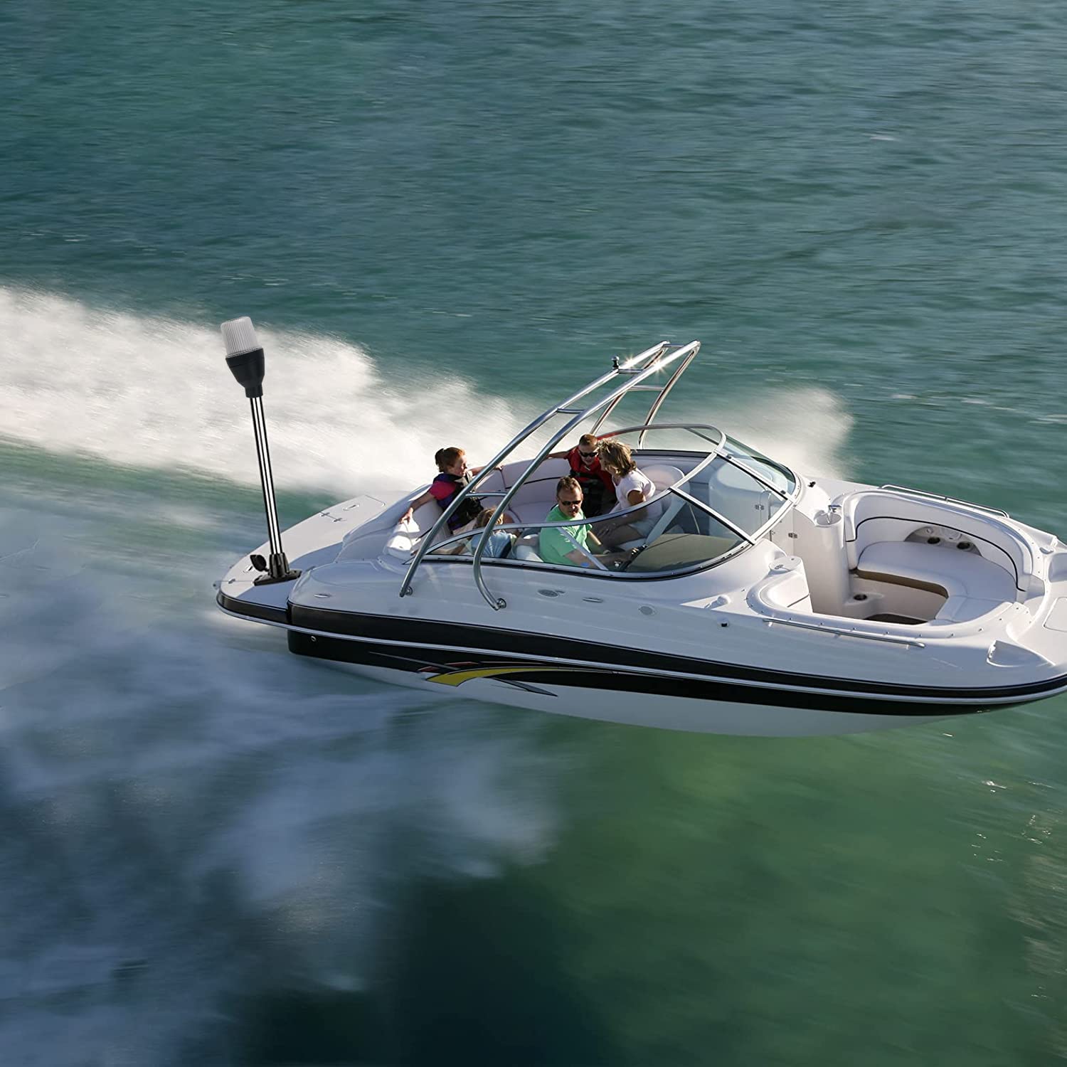 22 Inch LED Boat Anchor Light - 2 NM Visibility Navigation Light For Pontoon & Fishing Boats