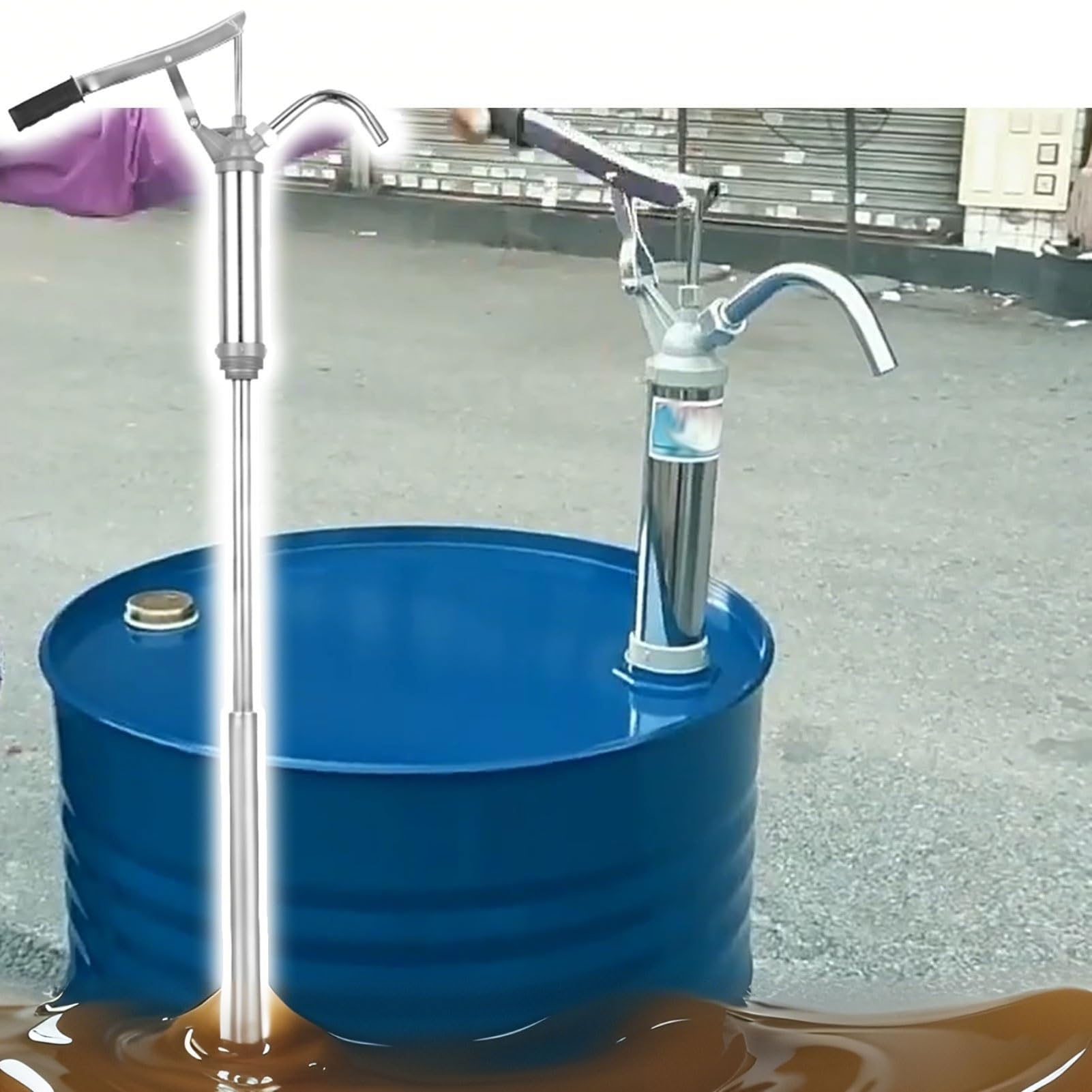 Pompe À Fût Manuelle Professionnelle - Tige Extensible Pour Bidons De 20-200L, Pompe À Huile Pour Fioul & Liquides, Pompe Industrielle Robuste