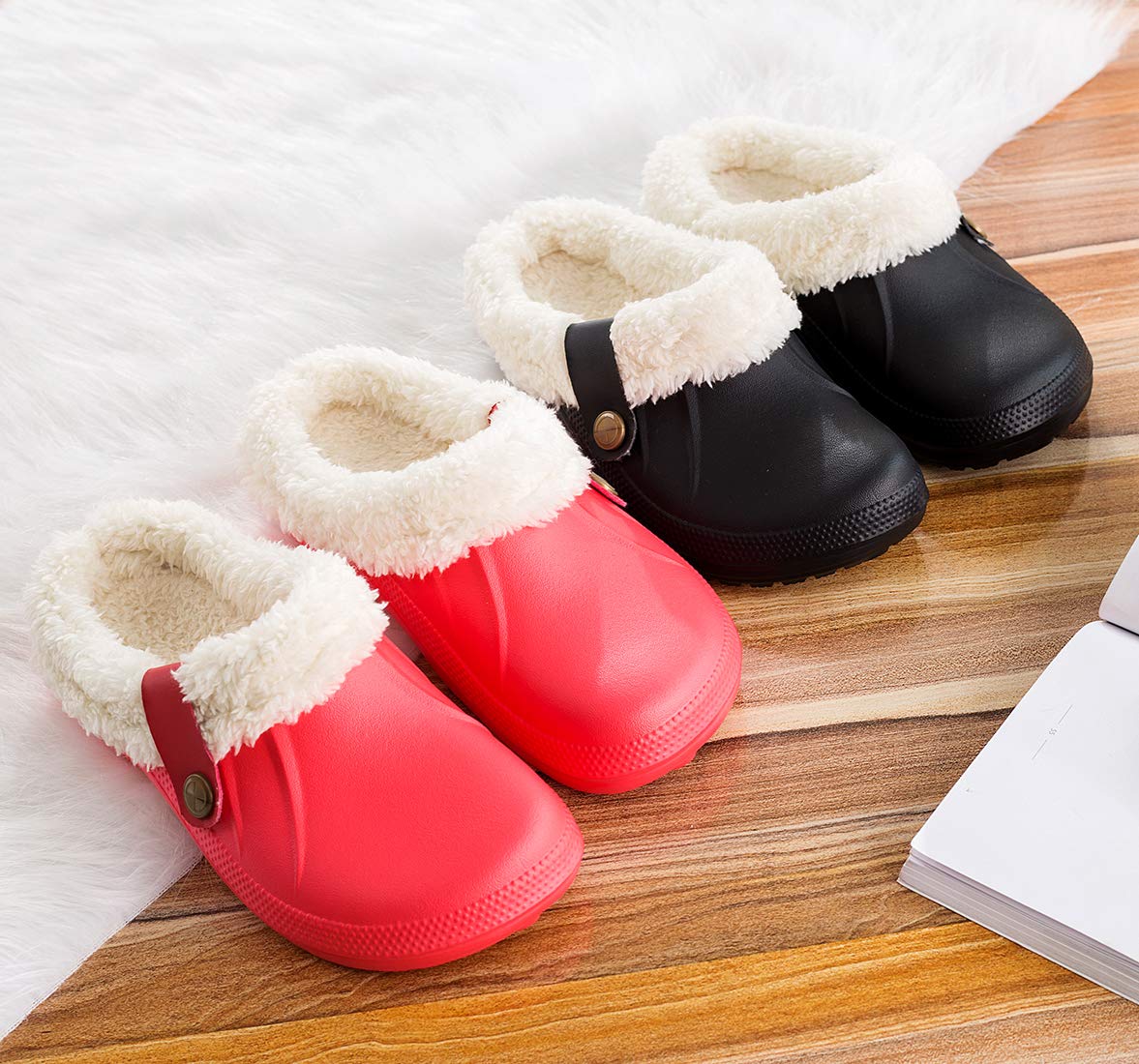 CELANDA Pantofole Invernali Donna Uomo Zoccoli e Sabot Unisex Ciabatte da casa Impermeabile Antiscivolo Scarpe da Giardino All'aperto/Interno,GR.35-47