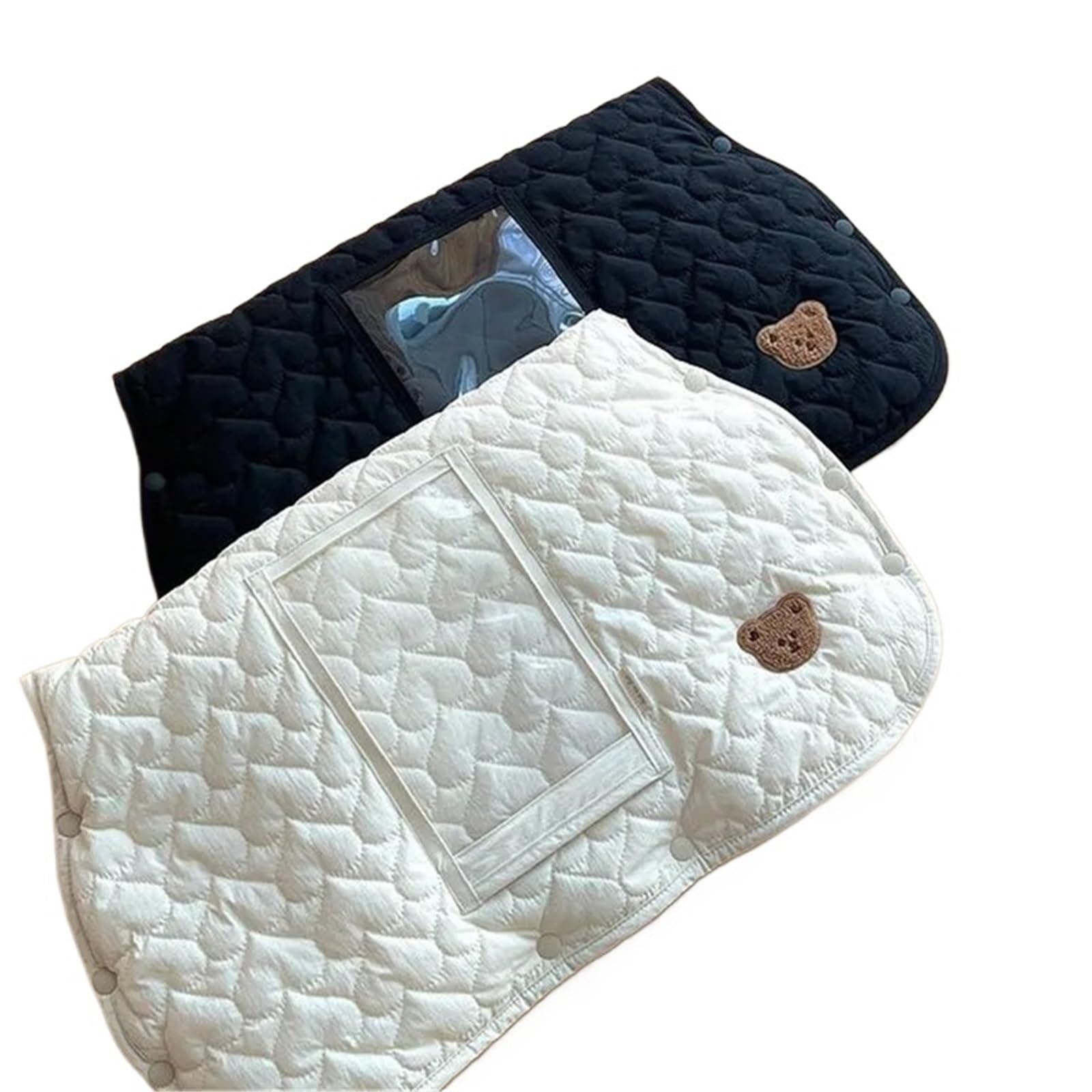 Guanti Passeggino Guanti invernali caldi for passeggino, impermeabili, accessori for carrozzina, guanto in pelliccia e pile con tasca(Black)