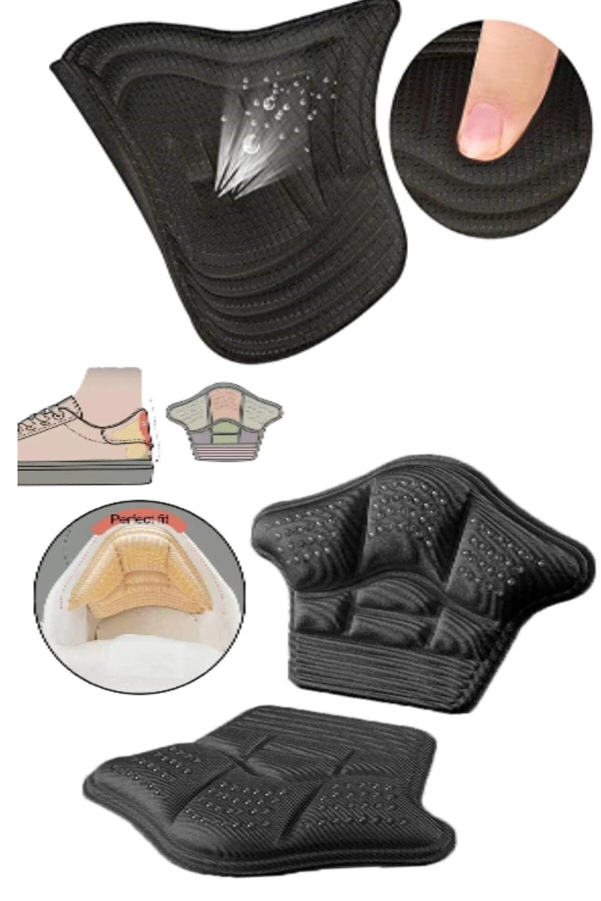Bunyon 5 Mm Unisex Ortopedik Spor Ayakkabı Topuk Vurma Önleyici Daraltma Kumaş Topuk Koruyucu Yastığı Pedi