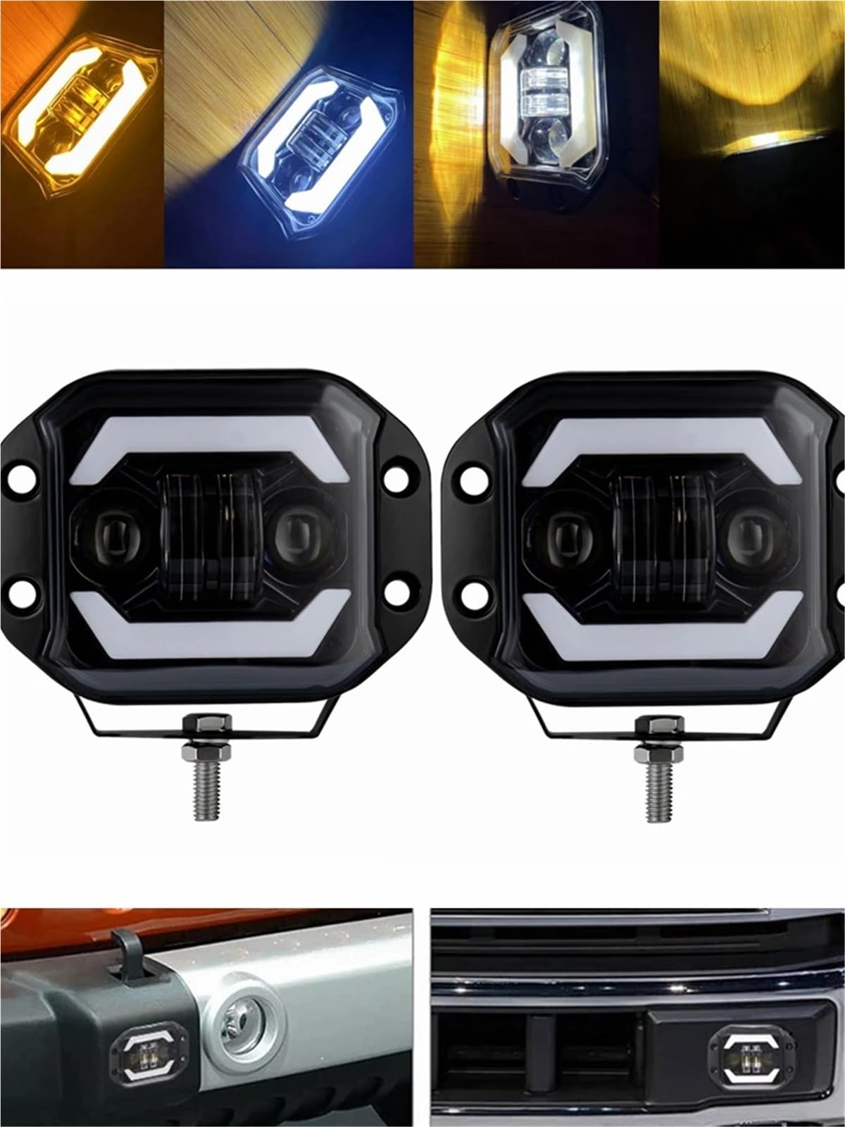 LED Oświetlenie pomocnicze 5-calowe Moduły Świetlne LED | Lampy przeciwmgielne robocze Bary 12V 24V do ciężarówki Offroad 4x4 SUV ATV UTV(4pc led bar)