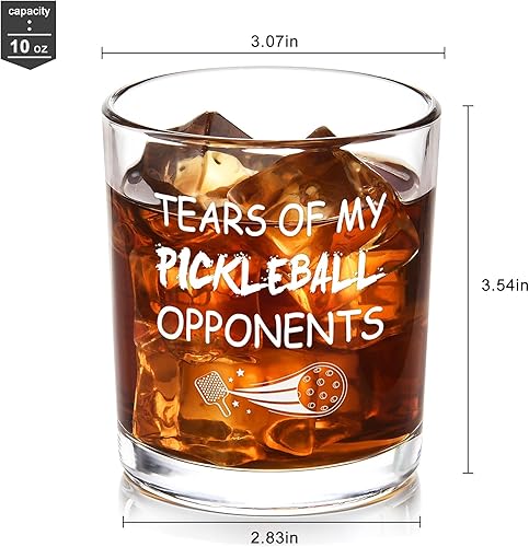 Miniatura 6 de Futtumy Tears of My Pickleball Opponents - Vaso de whisky, divertidos regalos de pickleball para hombres, amigos, amantes del pickleball y