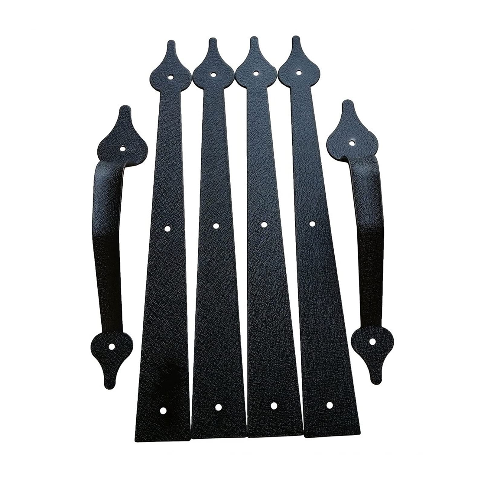 Zawiasy do drzwi szafek z miękkim domykaniem, ozdobne zawiasy do drzwi garażowych, uchwyty, zestaw sprzętu w kolorze czarnym