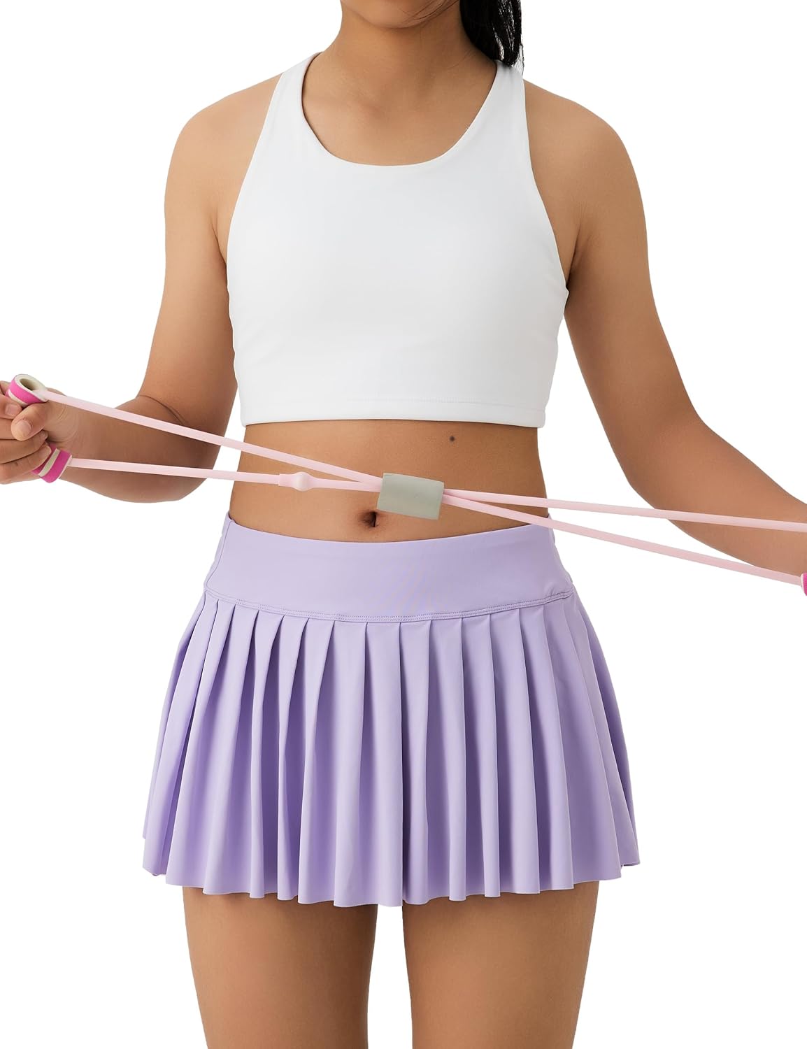 Girls Tank Tops Double Lined Crop Sleeveless Crew Neck Racerback Dance Athletic Teen Kid Tops - Image 5