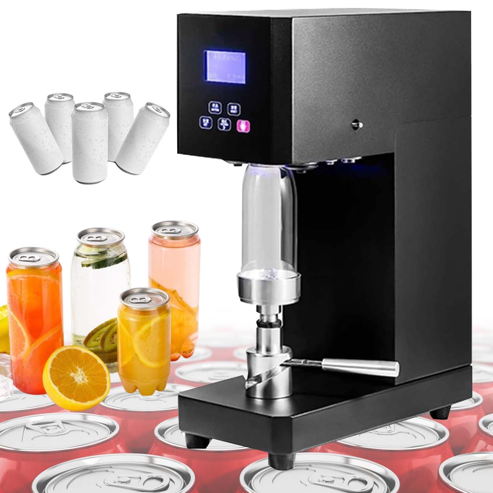 TYH Sigillatrice Elettrica per Lattine da 370 W, Chiusura per Lattine in Alluminio da 5,5 Cm/2,2 Pollici di Diametro, con Pannello E Conteggio Intelligenti, Aggraffatrice Automatica per Lattine