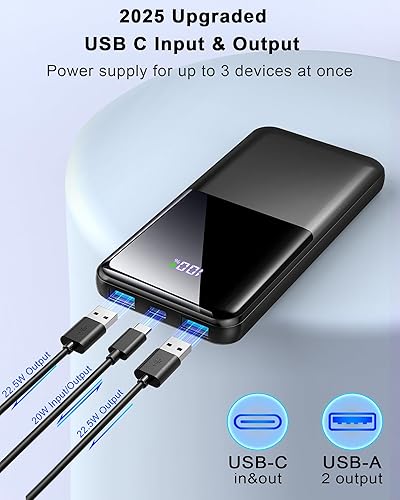 Miniatura 3 de Banco de energía USB C pantalla LED carga rápida, carga de alta velocidad para iPhone, iPad y más