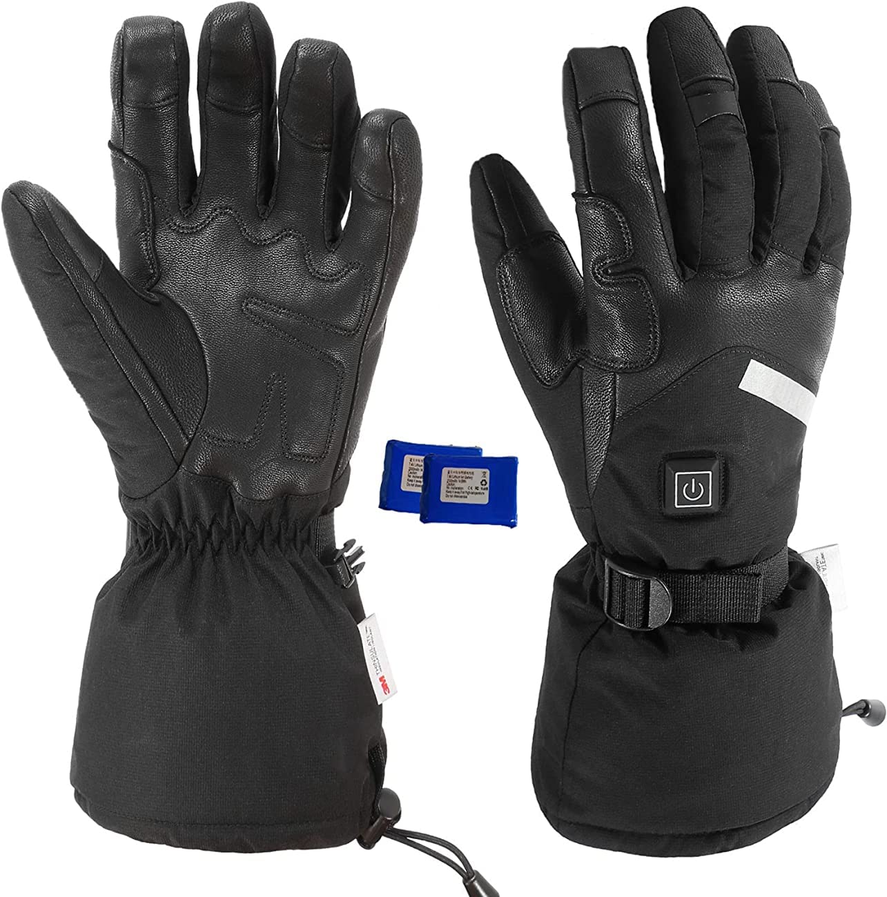 Gants chauffants de moto CHEWYNP avec batterie 4000 mAh rechargeables pour ski et randonnée d'hiver