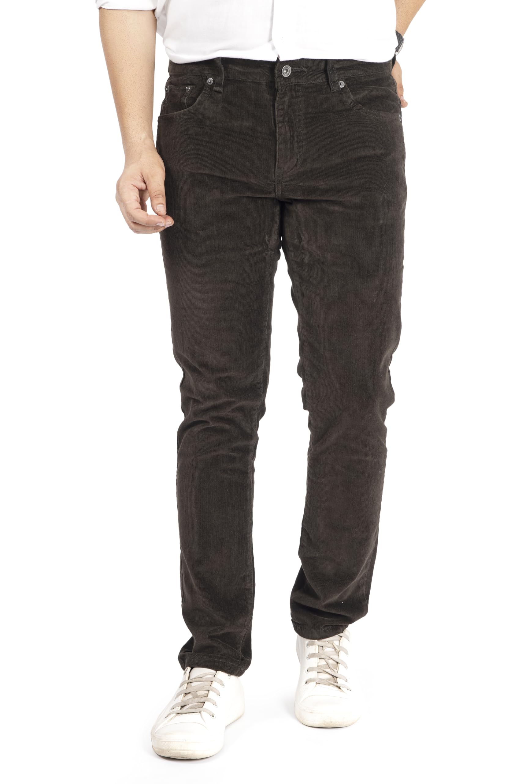 Corduroy Jeans for Men Regular Fit Clean Front Trouser-picture-56
