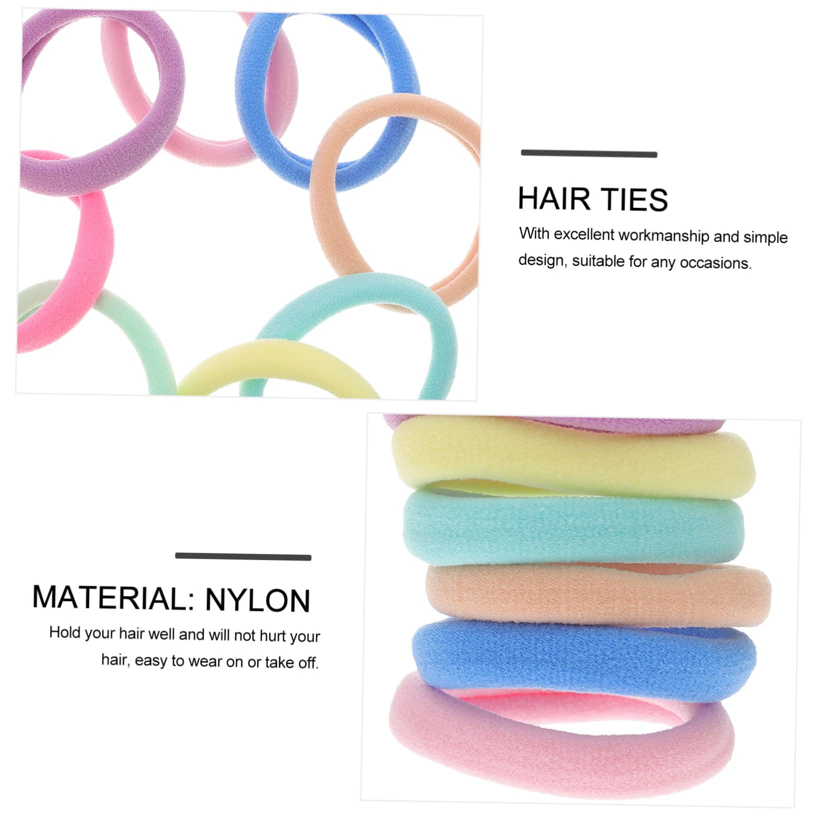 Beavorty 3 Set Di Fasce Elastiche Per Per Ragazze Spesse Elastiche Senza Cuciture Per Per Donne Sfuse Cravatte Per Coda Di Cavallo Scrunchies A Spirale 100 Pezzi * 3