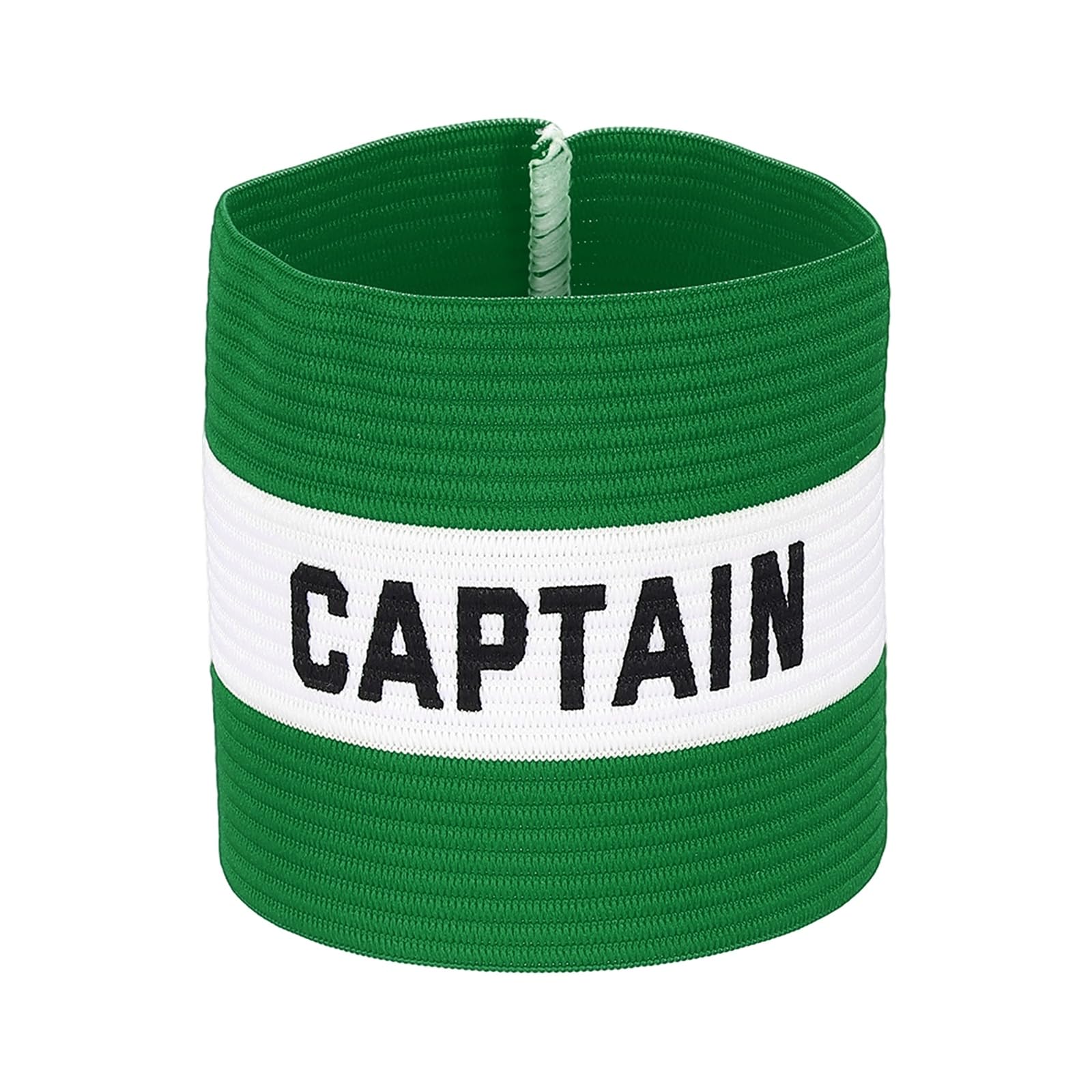 YELARXI Captain Armband, Soccer Captain Arm Bands Elastic Adjustable Leader Armbands Team Sport Rugby Player Band 5.1x3.4 In & Green/White-Fit for (Football/Basketball Training)