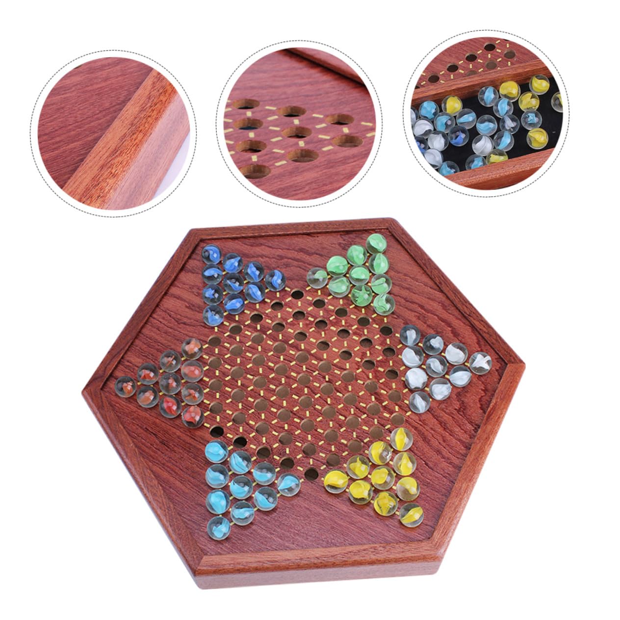 Dama Cinese per Ragazzo Ragazza e Adulti Set da Gioco in Legno con Scacchiera e Pedine in Vetro Colorato Gioco da Tavolo Tradizionale Educativo per Famiglia e Viaggi