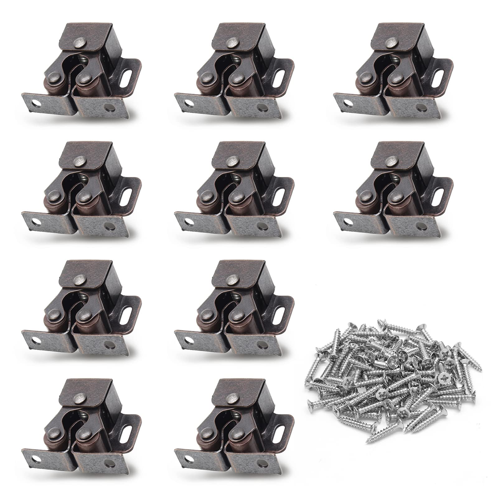 LuomorgoZXHAO Closet Double Door Ball Roller Latch Catch (Copper Tone) 10pcs