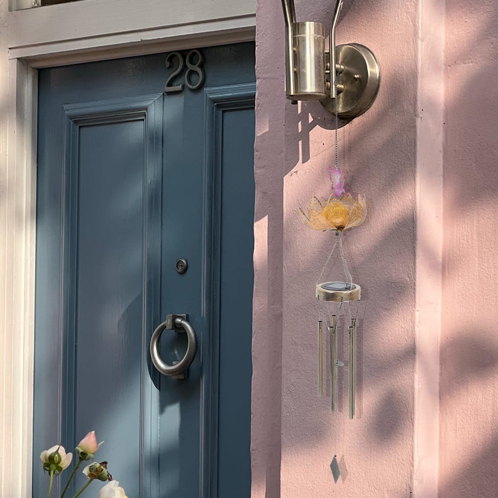USHOBE Campanellini Sonagli Grandi in Ferro Decorativi per Esterno e Giardino, Campanelli Vento Ip65 per Atmosfera Unica in Cortile e Patio