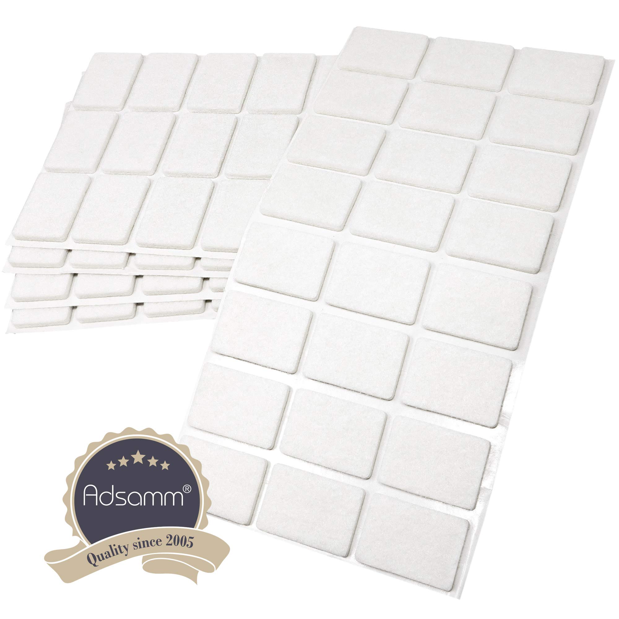Adsamm 120 x self-Adhesive Felt Pads White 0 98x1 38 25x35 mm Rectangular 0 138 3 5 mm — view 2