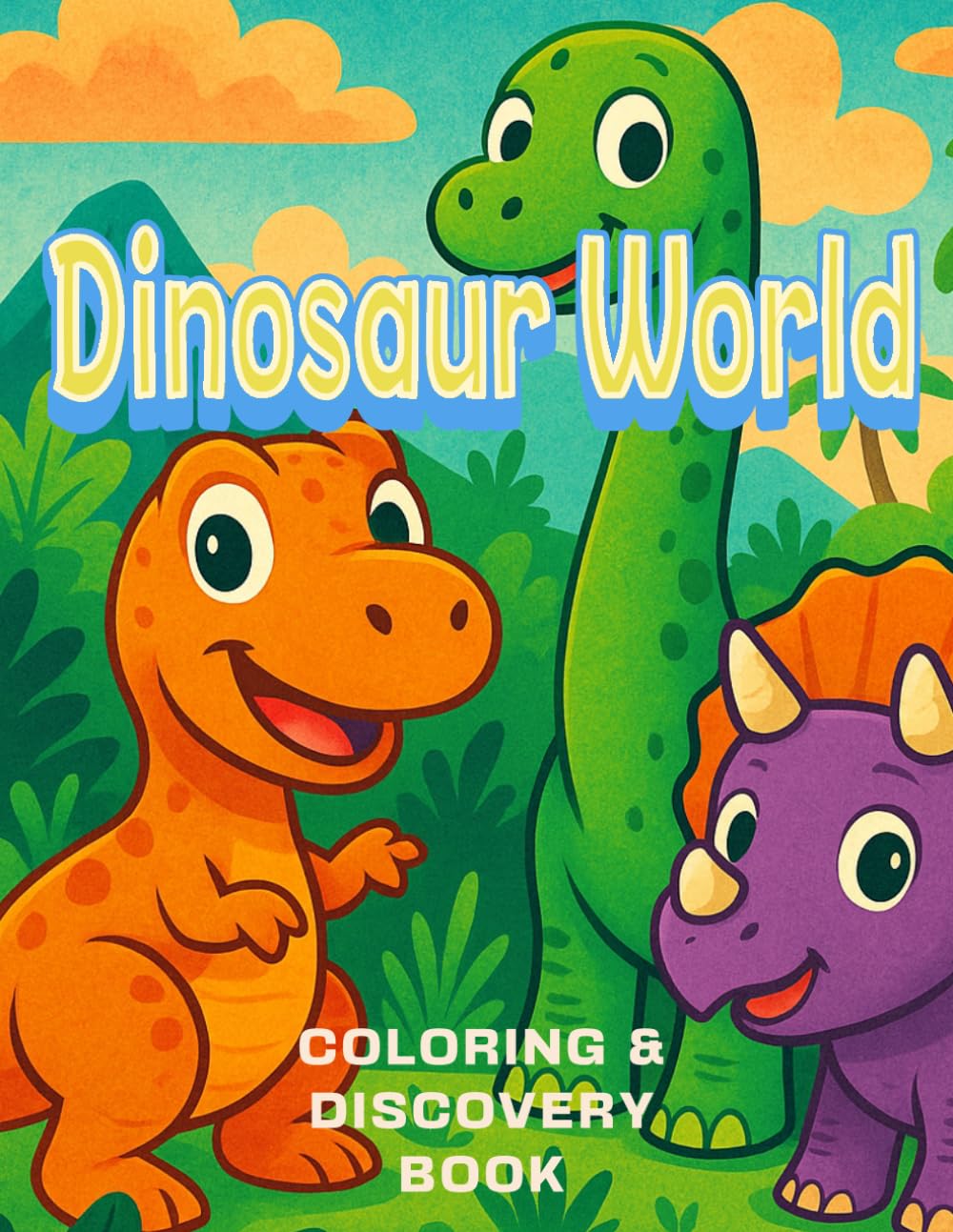 Dinosaur World: Coloring Book for Kids: Learn Fun Facts about Dinosaurs, Ages 4-8