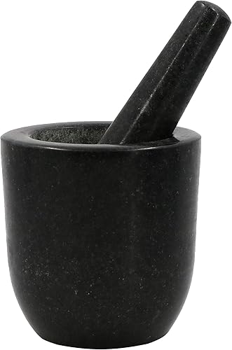 Miniatura 2 de Kota Japan - Mortero de granito gris natural grande y maja de piedra natural amoladora de especias, condimentos, pastas, pestos y guacamole