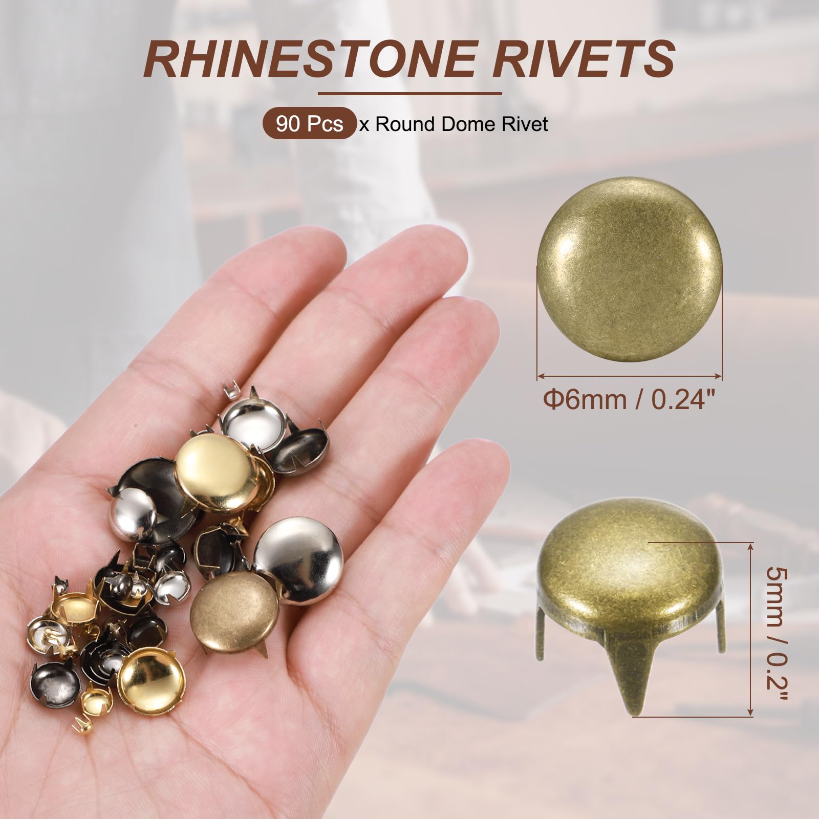 PATIKIL 6mm Round Dome Rivet - Image 2