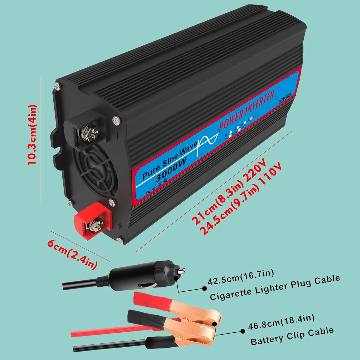 3000W Solar Inverter Kit with 50W Folding Solar Panel, 30A Controller, DC 12V/24V to 110V/220V, Ideal for Home Backup Power and Off-Grid Solutions