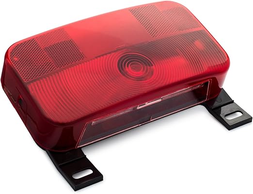Lumitronics Red Surface Mount Light, License Bracket and License Light, Stop/Turn/Tail for RV, Trailer, Camper, 5th Wheel, Motorhome (Black)