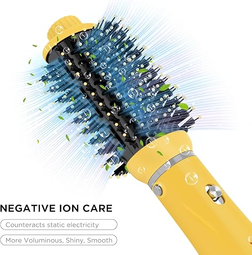 Miniatura 4 de IG INGLAM Cepillo secador de pelo, cepillo secador de pelo desmontable 4 en 1, difusor iónico y voluminizador con barril ovalado de titanio, cepillo