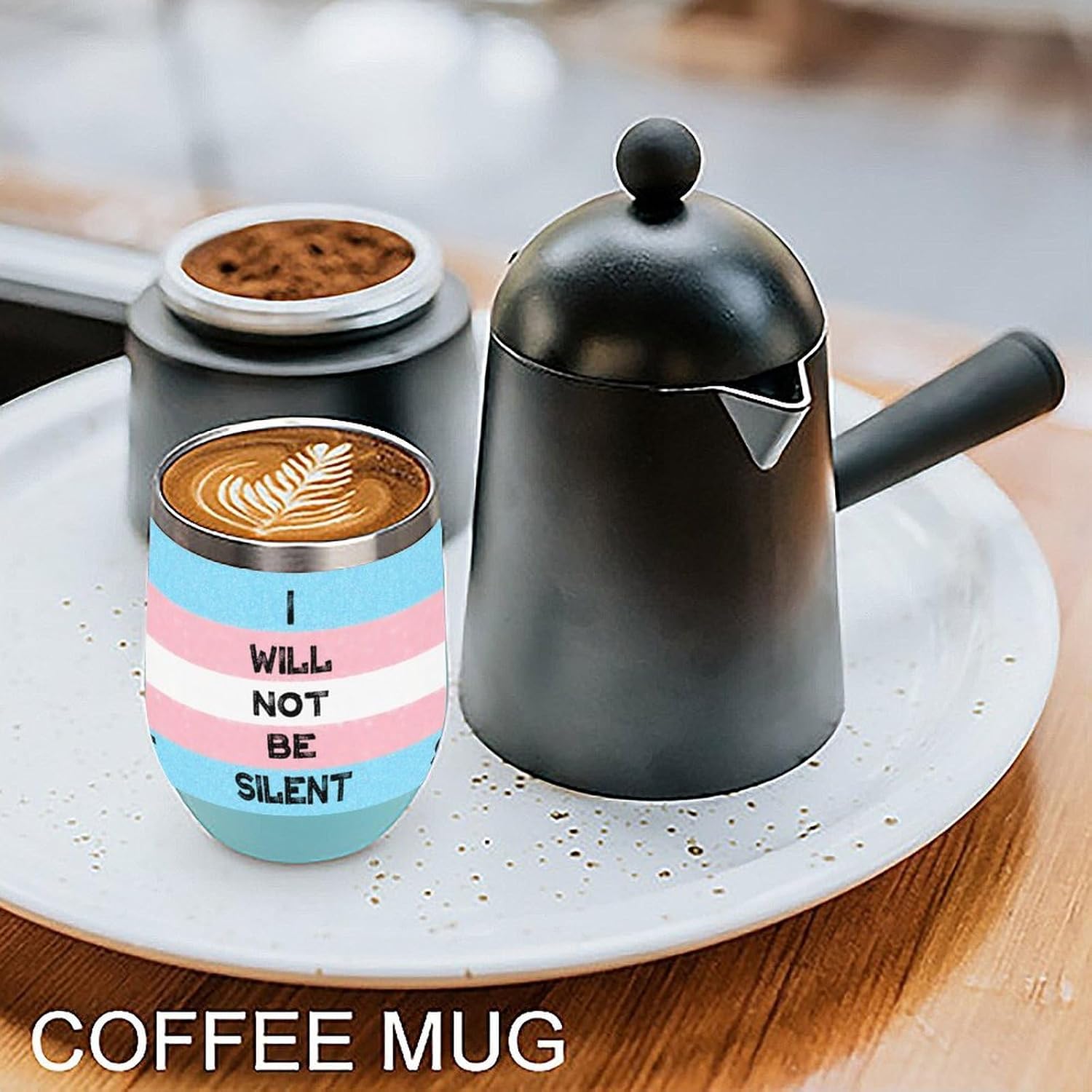 Transgender I Will Not Be Silent Lgbt Insulated Drinking Cup Stainless Steel Coffee Mug Wine Tumbler with Lid 12OZ
