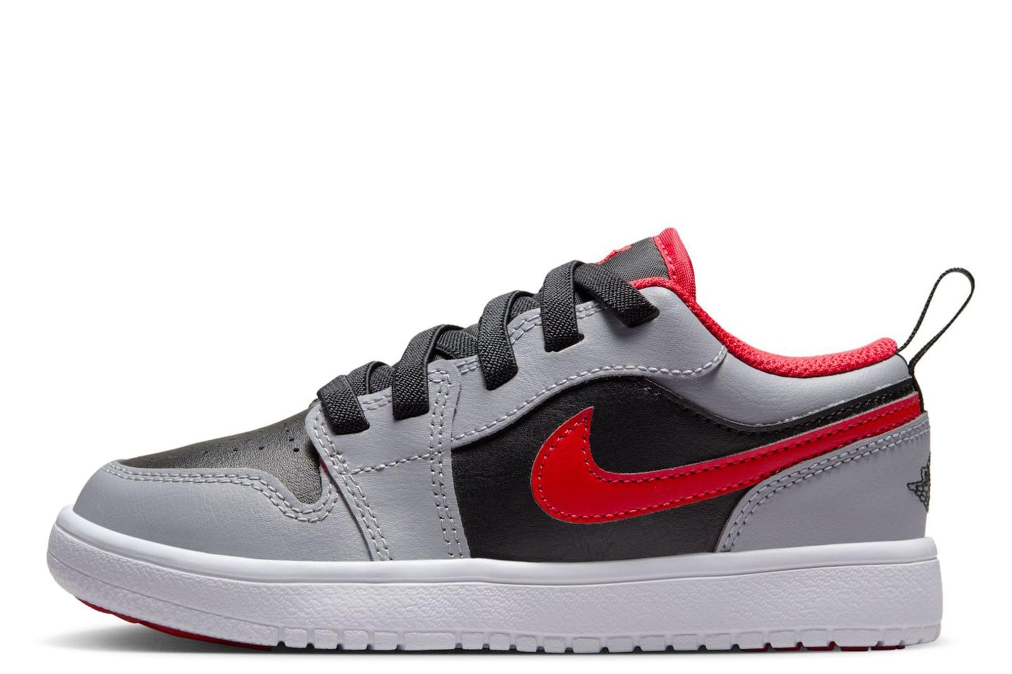Jordan Little Kid's 1 Low Alt Black/Fire Red-Cement Grey (DR9748 060) - 2.5