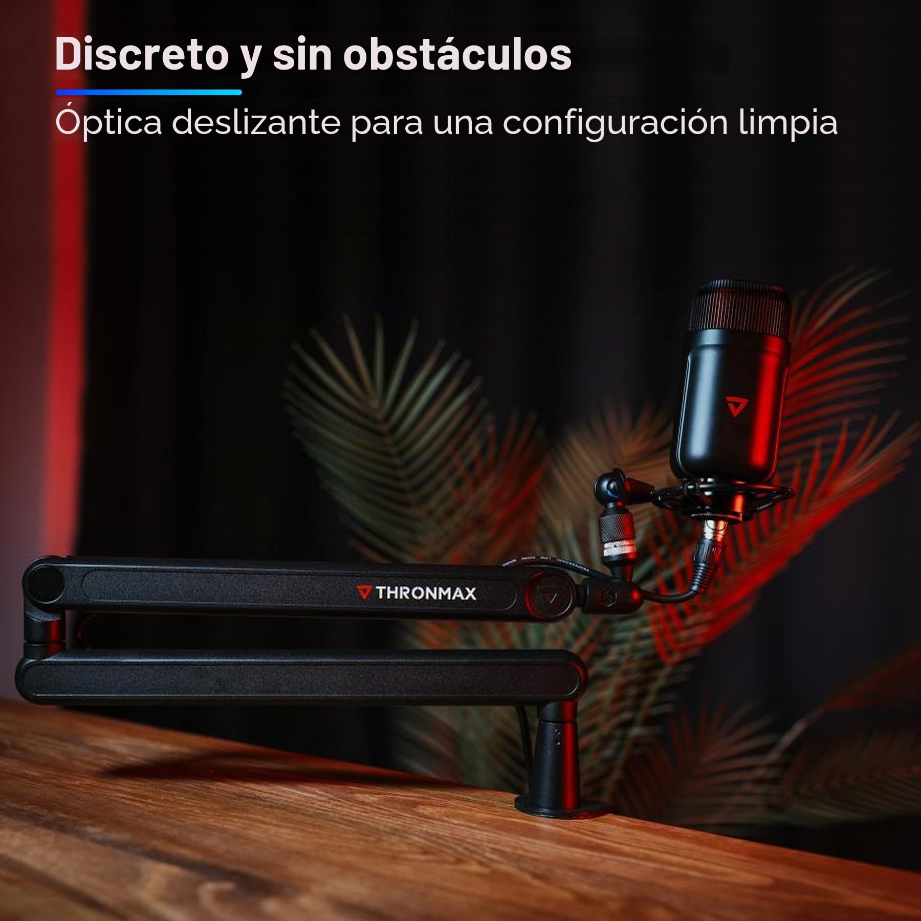 THRONMAX S7 TUNE Brazo de micrófono de perfil bajo, soporte de micrófono giratorio de 360°, gestión de cables, abrazadera fácil para transmisión, podcasting, juegos, ajuste universal para Blue Yeti
